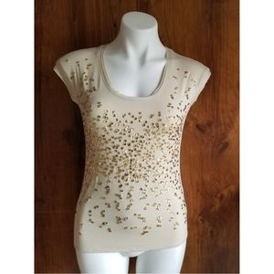 🆕 New York & Company Gold Sequences Top